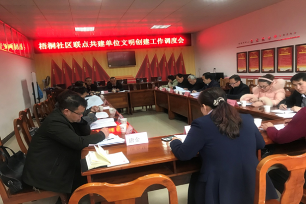 冷水灘梧桐社區(qū):召開(kāi)聯(lián)點(diǎn)共建單位文明創(chuàng)建工作調(diào)度會(huì)